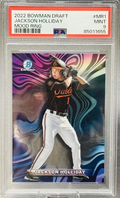 š„ā¾ļøJACKSON HOLLIDAY 2022 Bowman Draft Mood Ring #SSP #CASE HIT #PSA 9 MINTā¾ļøš„ view 1