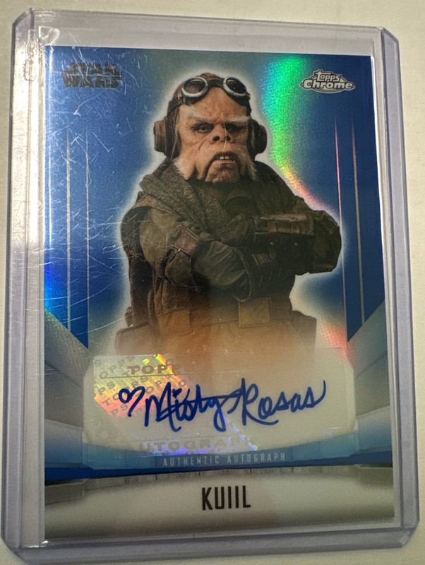 2022 Topps Chrome Star Wars Mandalorian Misty Rosas as Kuiil AUTO 013/150 view 1