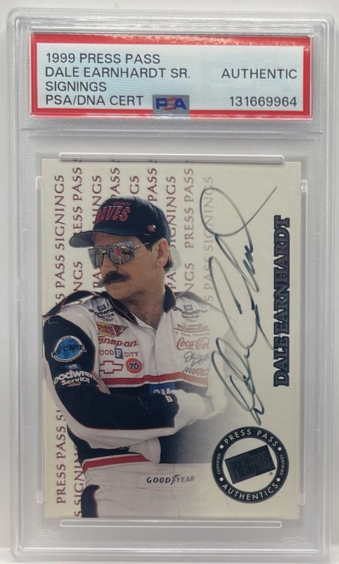 1999 Press Pass NASCAR Signings Dale Earnhardt Sr. Auto #015/400 PSA AUTHENTIC
