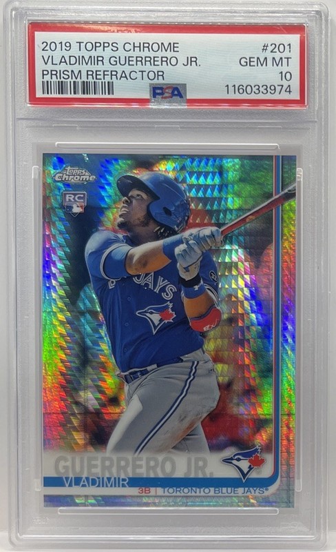 2019 Topps Chrome Prism Refractor #201 Vladimir Guerrero Jr RC Rookie PSA 10