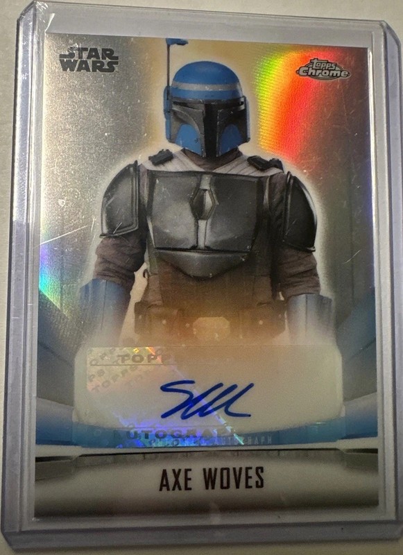 2022 Topps Chrome Star Wars Mandalorian Simon Kassianides as Axe Woves AUTO
