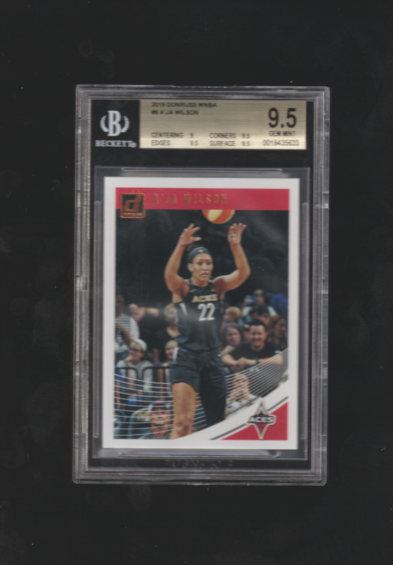 aja wilson 2019 panini bgs 9.5,gem mint wnba year,south carolina,aces,4x mvp,