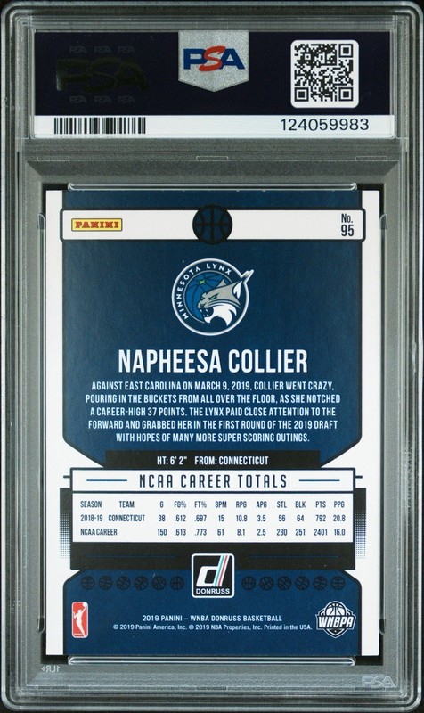 2019 DONRUSS ROOKIE  AUTO SIGNED NAPHEESA COLLIER LYNX MVP PSA DNA AUTO PSA 10 view 2