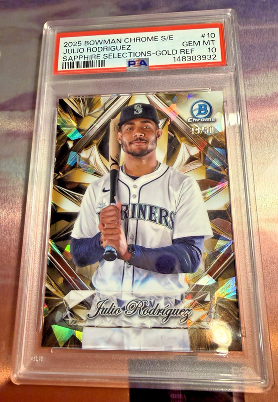 Julio Rodriguez 2025 Bowman Sapphire | Sapphire Selections GOLD /50 PSA 10