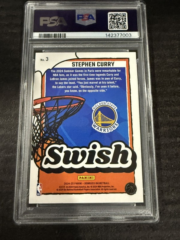 2024 PANINI DONRUSS SWISH DIAMOND #3 STEPHEN CURRY PSA 10 view 2