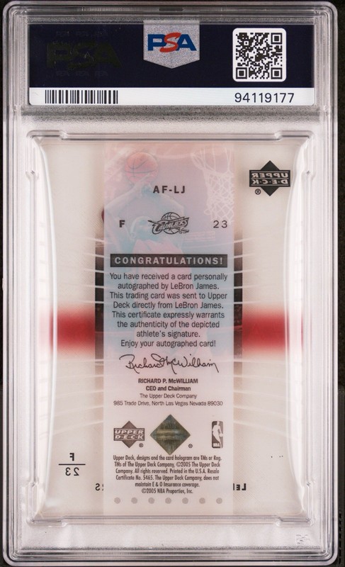2004 Upper Deck Trilogy LeBron James Auto Focus /23 #AF-LJ Psa 7 view 2