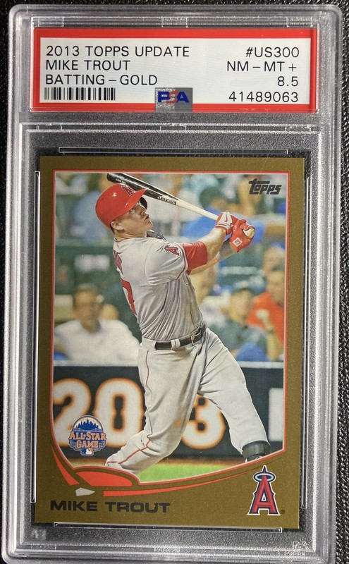 2013 Topps Update MIKE TROUT #US300 GOLD PSA 8.5 NM-MN+