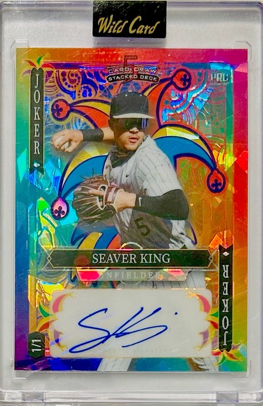 2024 Wild Card 5 Card Draw SD SEAVER KING RC AUTO 1/1 Rainbow Cracked Ice JOKER