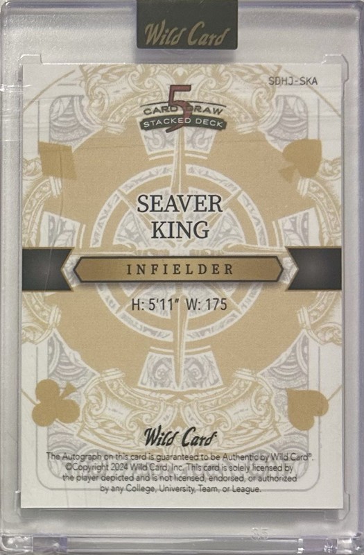 2024 Wild Card 5 Card Draw SD SEAVER KING RC AUTO 1/1 Rainbow Cracked Ice JOKER view 2