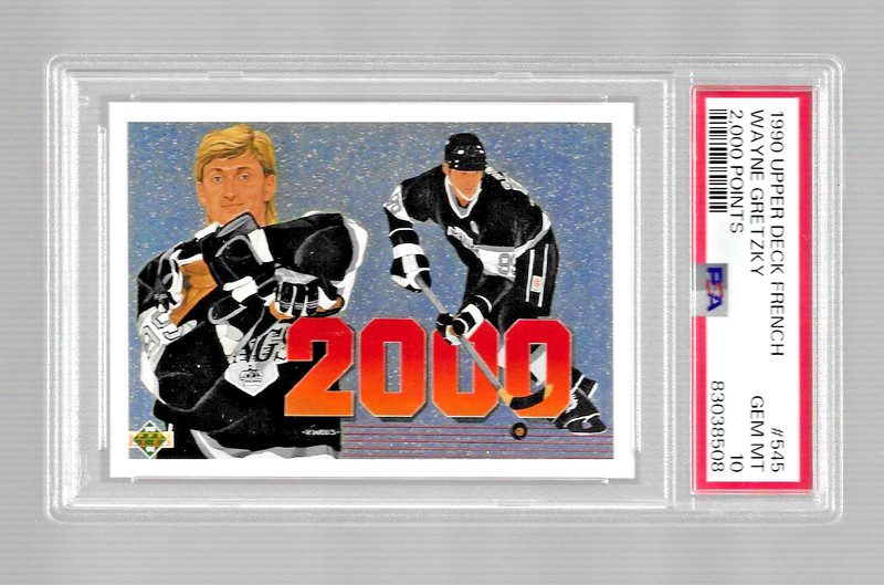 1990 UPPER DECK FRENCH HOCKEY CARD #545 HOF WAYNE GRETZKY PSA 10 NHL 2000 POINTS