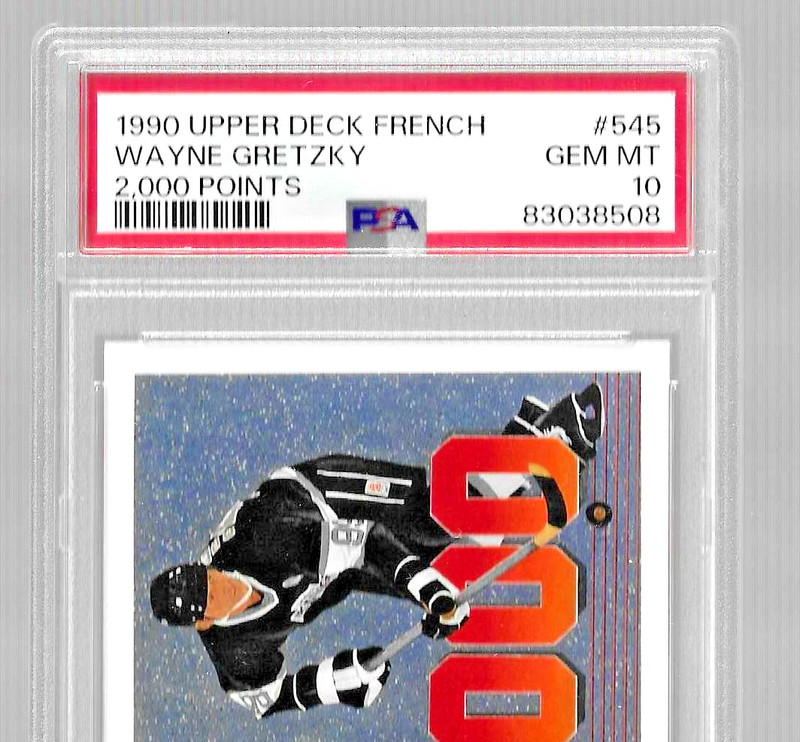 1990 UPPER DECK FRENCH HOCKEY CARD #545 HOF WAYNE GRETZKY PSA 10 NHL 2000 POINTS view 2