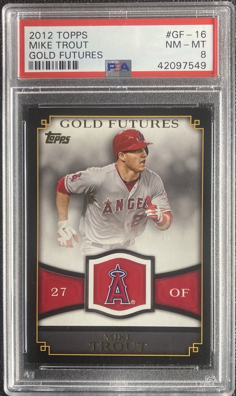 2012 Topps MIKE TROUT Gold Futures #GF-16 PSA 8 NM-MT