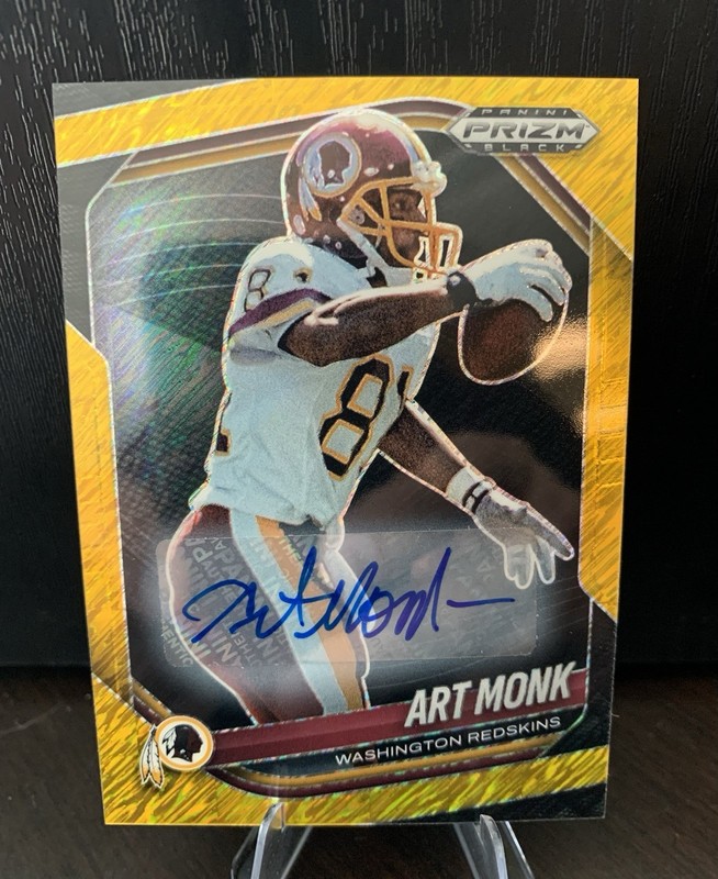 2025 Prizm Black FOTL Gold Shimmer Auto 3/10 Art Monk #5 Redskins