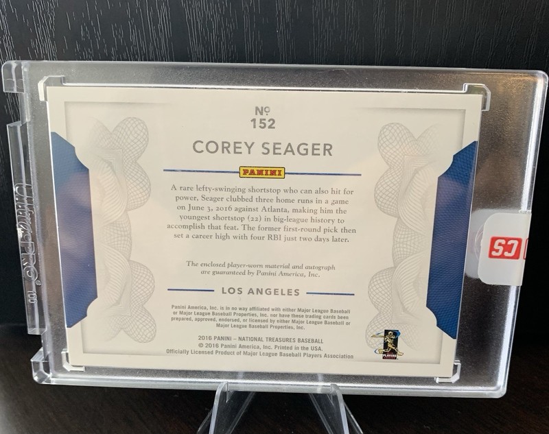 Panini Sealed 2016 National Treasures Rookie Auto Patch /49 Corey Seager Dodgers view 2