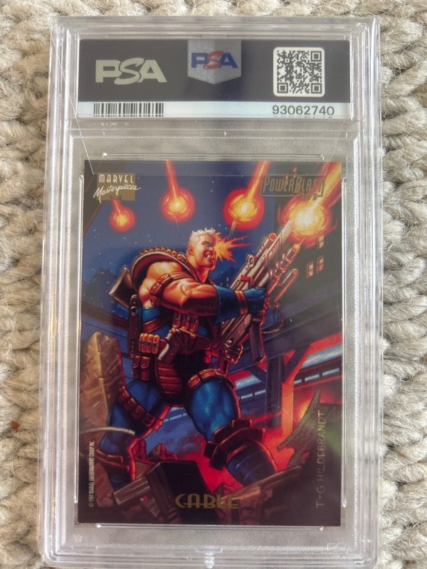 1994 Marvel Masterpieces #3 Cable Powerblast PSA 9 Mint view 2