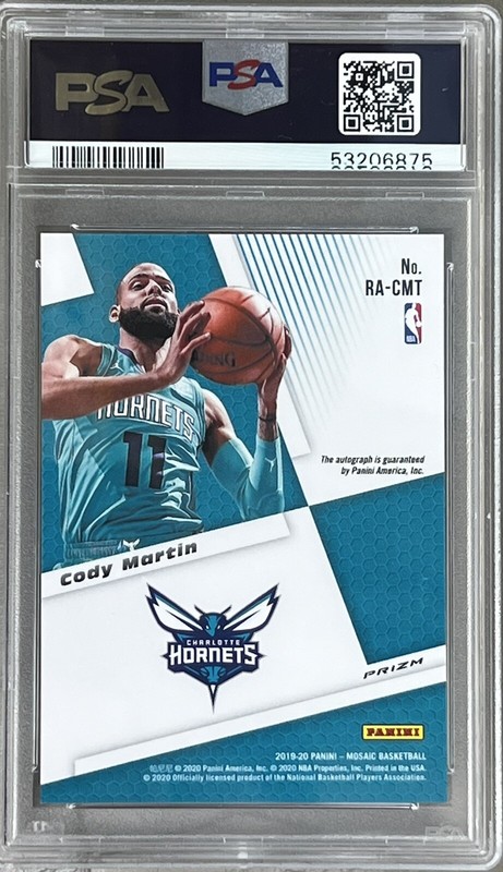 Cody Martin PSA 10 - 2019 Mosaic ROOKIE AUTOGRAPHS #RA-CMT - Hornets view 2