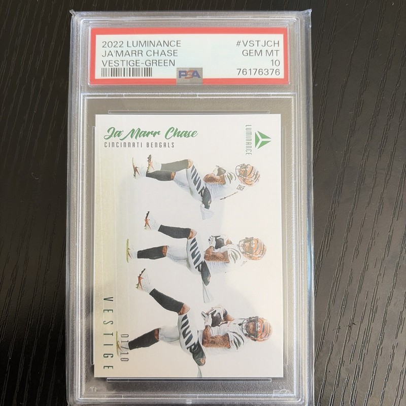 2022 Panini Luminance - Vestige Ja'Marr Chase #VST-JCH Green 1/10 number match!
