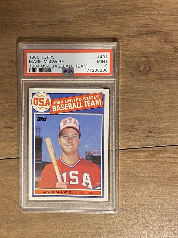 1985 TOPPS MARK MCGWIRE RC 1984 USA OLYMPIC BASEBALL TEAM #401 PSA 9 FREE SHIP