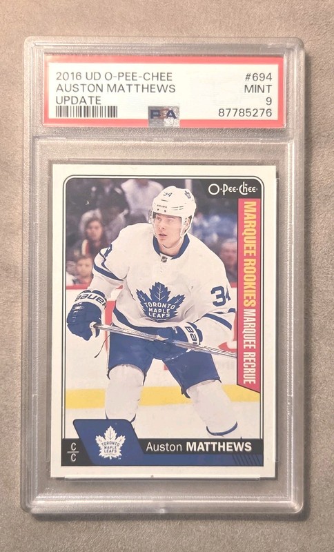 AUSTON MATTHEWS 2016-17 UD O-PEE-CHEE UPDATE #694 PSA 9