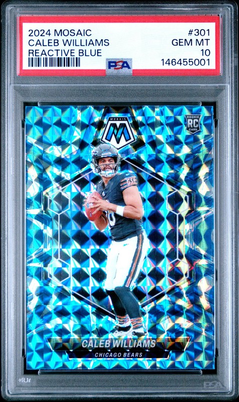 2024 Panini Mosaic Caleb Williams #301 Reactive Blue PSA 10