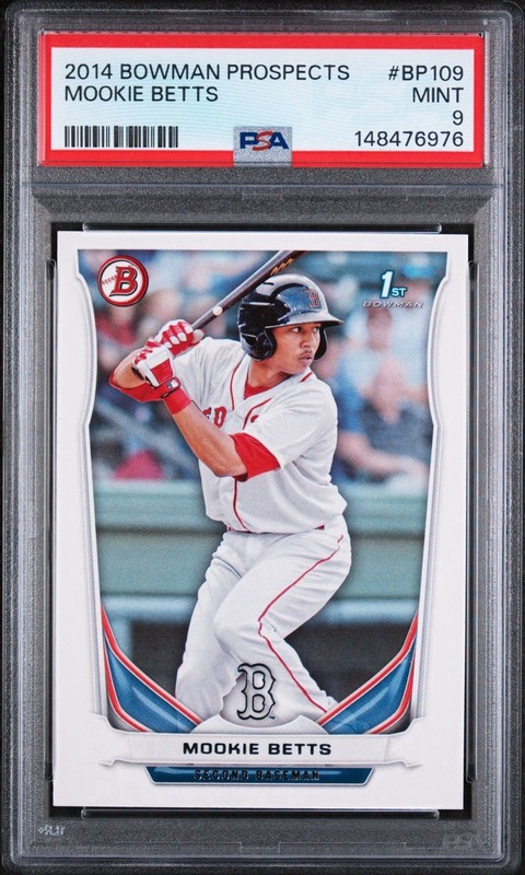 2014 Bowman Prospects #BP109 Mookie Betts RC Rookie PSA 9 MINT Dodgers