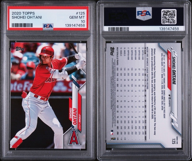 2020 TOPPS #125 SHOHEI OHTANI ANGELS PSA 10 GEM MINT