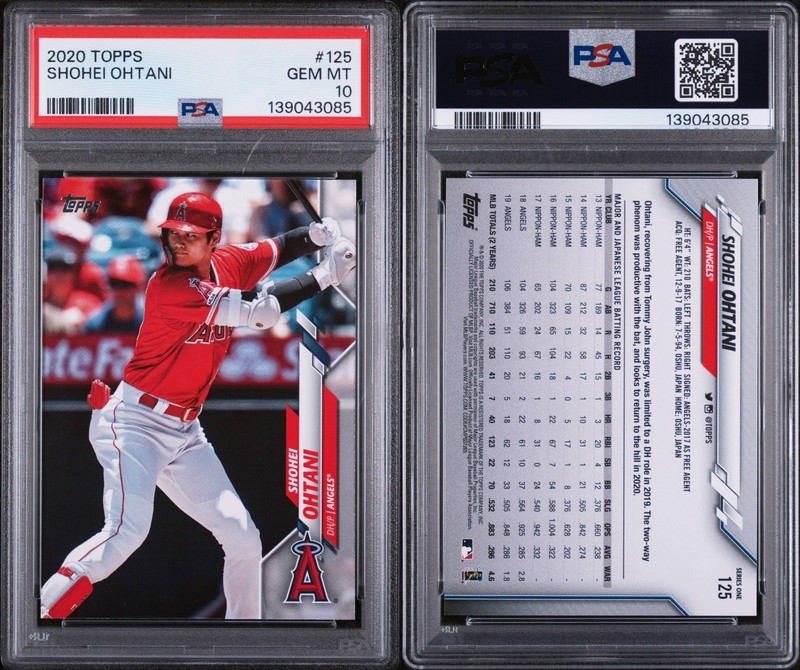 2020 TOPPS #125 SHOHEI OHTANI ANGELS PSA 10 GEM MINT view 2