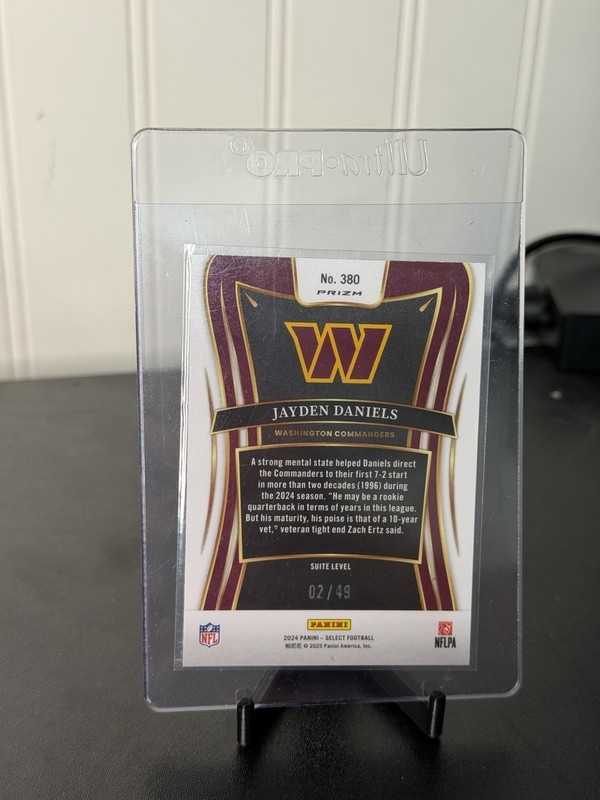 2024 Panini Select - Suite Level Jayden Daniels #380 Red Prizm /49 PSA 10 WORTHY view 2