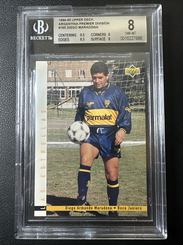 1995 UPPER DECK DIEGO MARADONA ARGENTINO #9 BGS 8 NEAR MINT