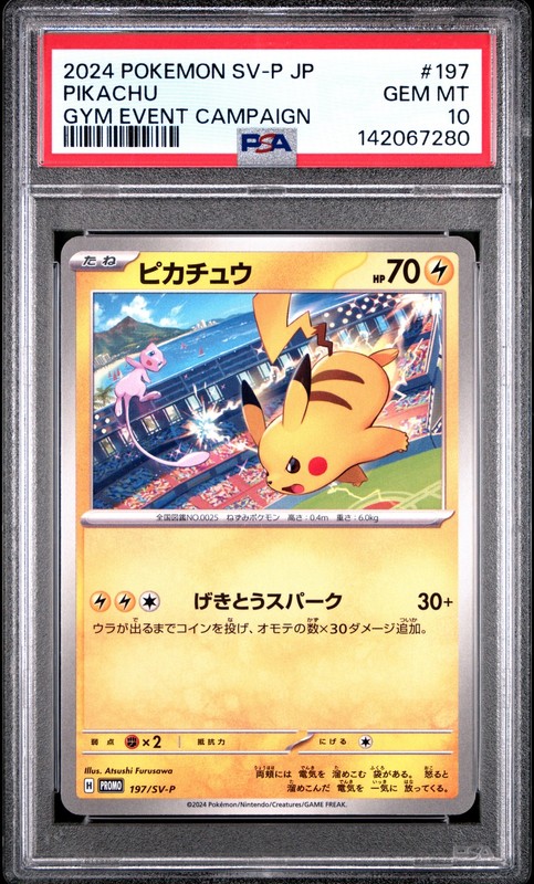 PSA10 Pikachu SV Promo 197 2024 Pokemon Japanese  Gym Event Campaign Mew