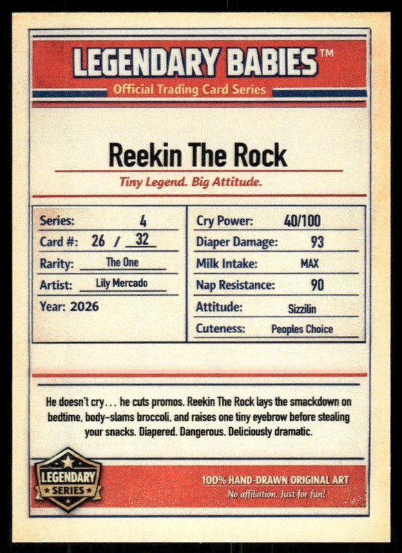 Reekin the Rock Dwayne Johnson 2026 Legendary Babies Card #26 (NM) view 2