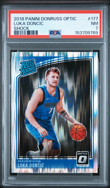 2018 Panini Donruss Optic #177 Luka Doncic Shock Rated Rookie PSA 7