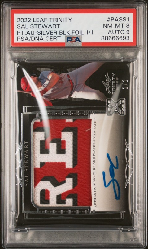 2022 Leaf Trinity - Sal Stewart #PA-SS1 Silver Foil Superfractor 1/1 PSA WOW