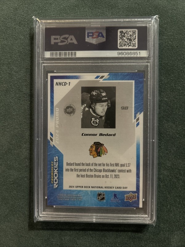 2024 Upper Deck National Hockey Card Day #NHCD-1 Connor Bedard PSA 10 view 2