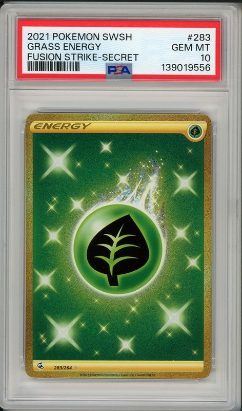 2021 Pokemon SWSH Fusion Strike Grass Energy Full Art Secret #283 PSA 10