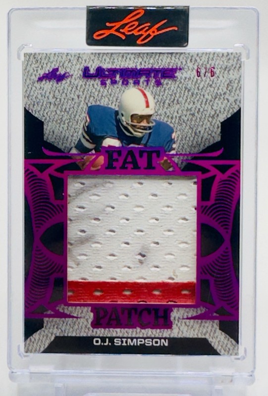 2024 Leaf Ultimate OJ Simpson Game Used 2 Color Ink Jersey Fat Patch 6/6 Bills 