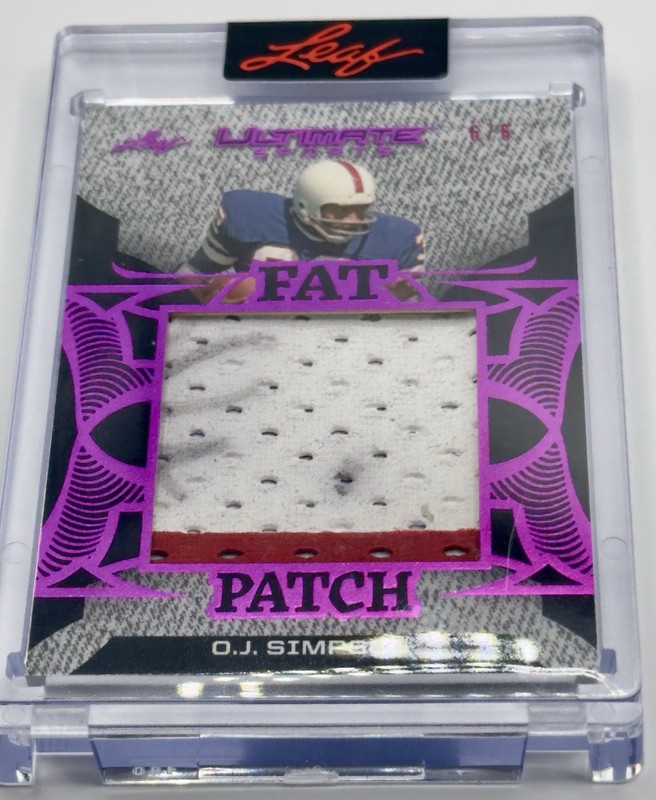 2024 Leaf Ultimate OJ Simpson Game Used 2 Color Ink Jersey Fat Patch 6/6 Bills  view 2