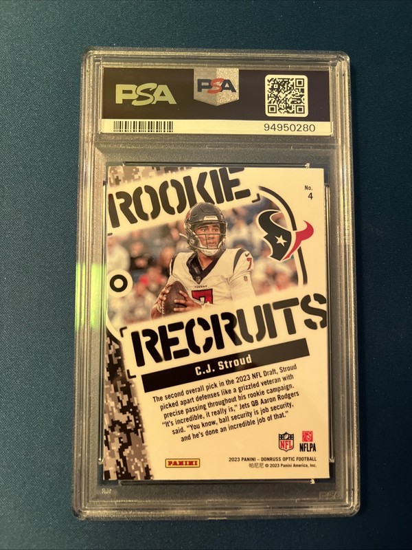2023 DONRUSS OPTIC CJ STROUD ROOKIE RECRUITS PSA 10 view 2