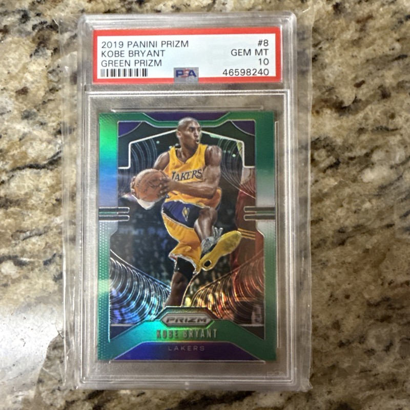 2019 PANINI PRIZM KOBE BRYANT GREEN PRIZM #8 PSA 10 GEM MINT