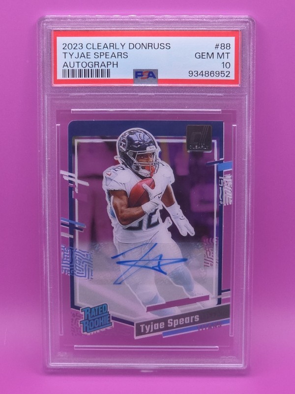 2023 PANINI CLEARLY DONRUSS #88 TYJAE SPEARS AUTO PSA 10!!!! TENNESSEE TITANS 