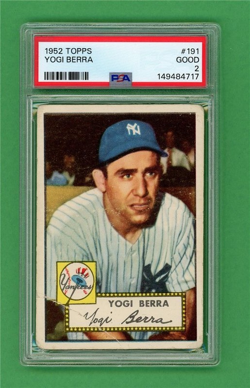 1952 Topps #191 Yogi Berra ** CENTERED ** STRONG * PSA Good 2 * New York Yankees