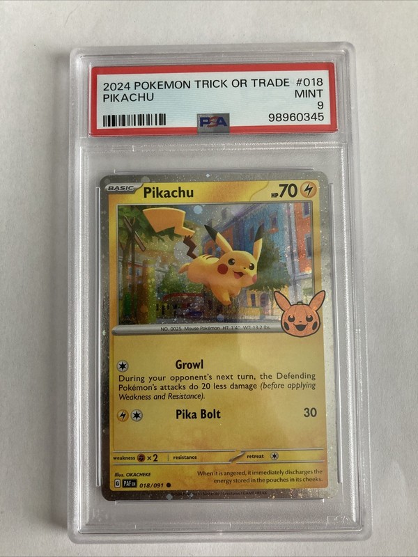 2024 POKEMON TRICK OR TRADE PIKACHU #018 PSA 9