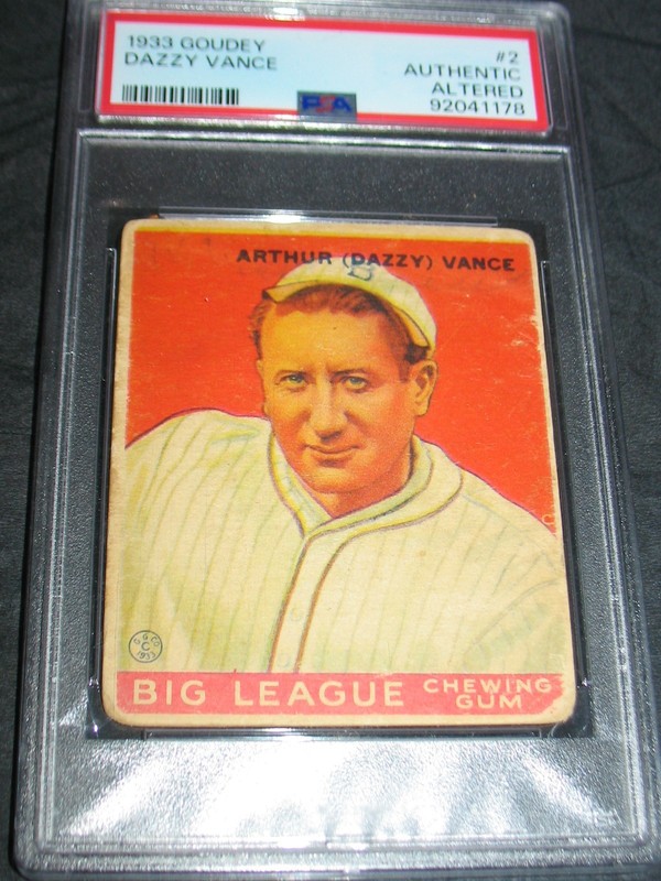 1933 GOUDEY #2 DAZZY VANCE  PSA Authentic~ ST. LOUIS CARDINALS Hofer!