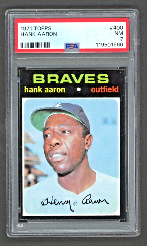 1971 Topps #400 HANK AARON PSA 7 NM "Tough 71 Black Border - Fresh to the Hobby"