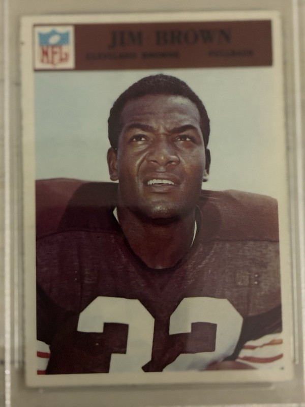 1966 Philadelphia Jim Brown #41 Football Card PSA 6 Cleveland Browns HOF view 2