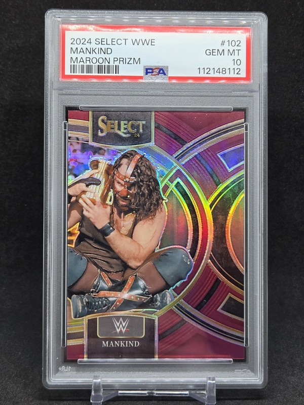🔥 2024 Select WWE *Mankind* /149 Maroon Prizm PSA 10 🔥  view 2