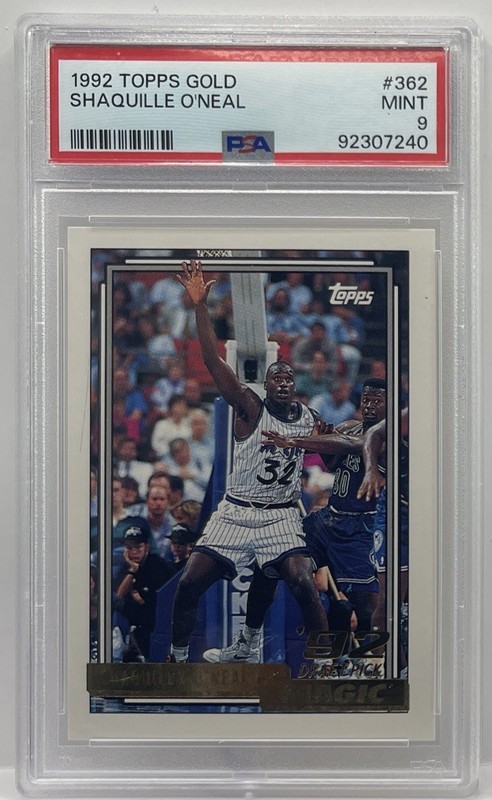 1992-93 Topps Gold #362 Shaquille O'Neal Magic RC Rookie HOF PSA 9 MINT