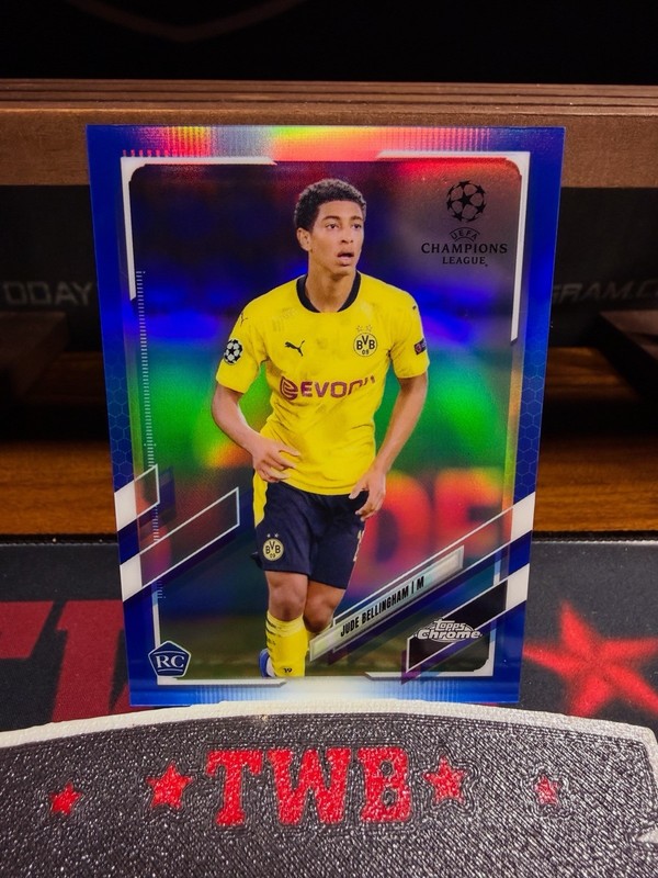 2020 Topps Chrome UCL Jude Bellingham Rookie Blue Refractor /150 BVB Dortmund