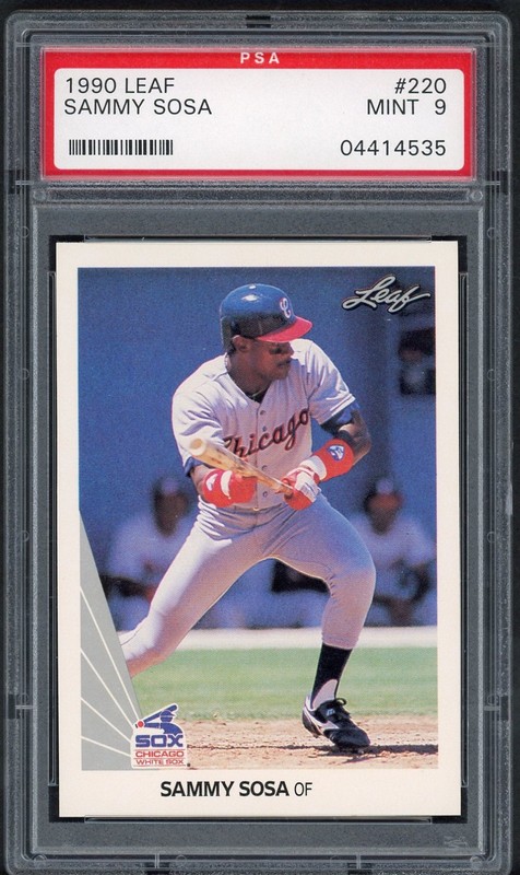 1990 Leaf - Sammy Sosa #220 (RC) Chicago Cubs PSA 9