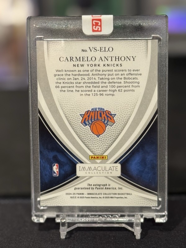 2024 Immaculate Carmelo Anthony Victory Signatures Red ON CARD AUTO #3/8 KNICKS view 2